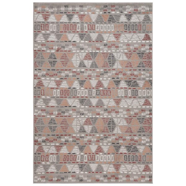 Safavieh 9 x 12 ft. Pyramid Global Power Loomed Rectangle Rug Grey Ivory & Rust PYR217F-9 - main